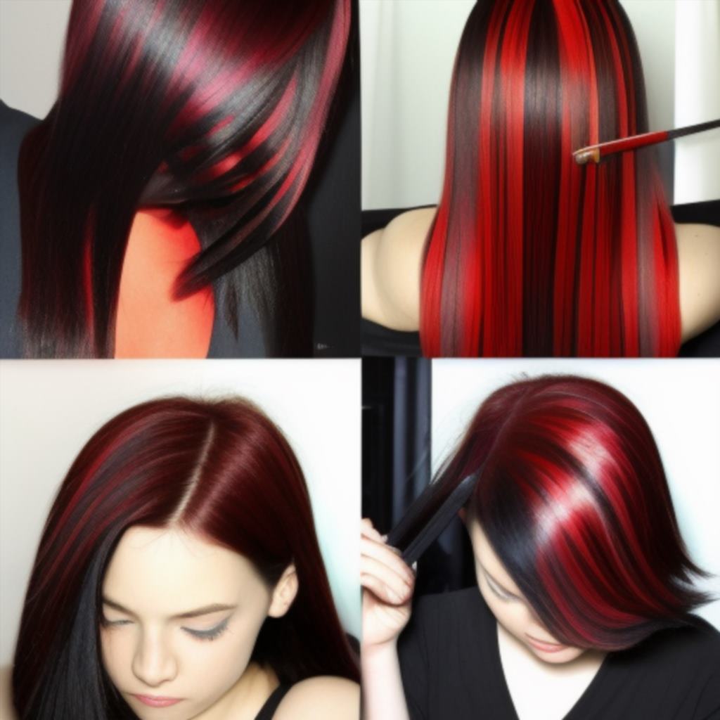 Jak zrobić czerwone pasemka na czarnych włosach